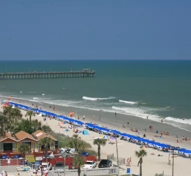 Scenic Aerial Beach with 14th Avenue Pier