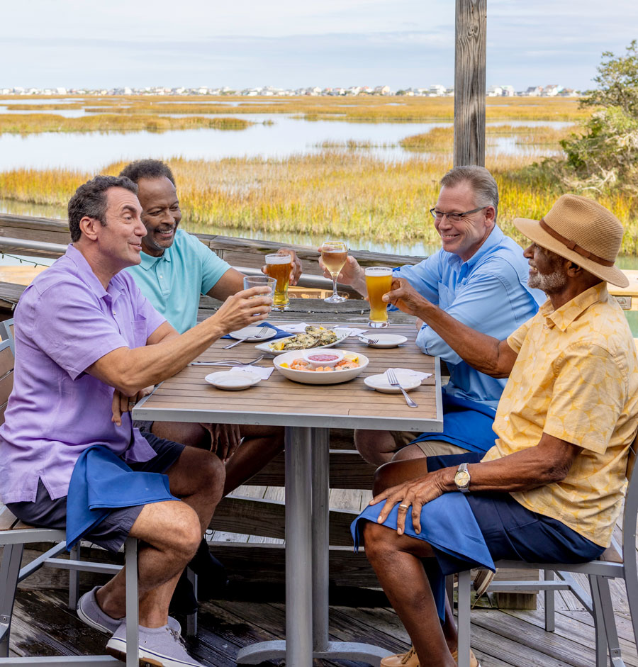 Military Reunion Group Eating at Murrells Inlet Marshwalk