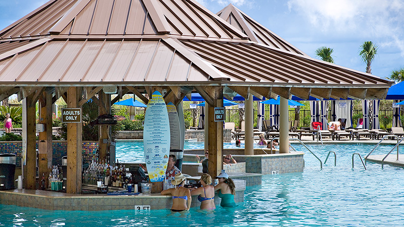 North Beach Resort swim up pool bar