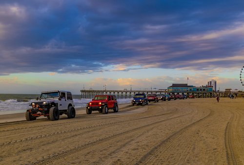 Jeep parade on the beach