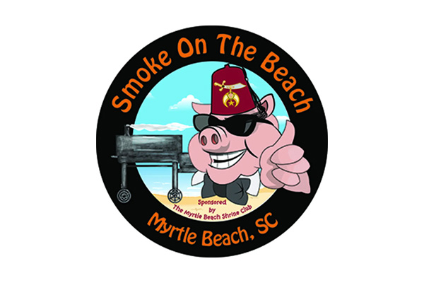 Smoke on the Beach logo pig with sunglasses