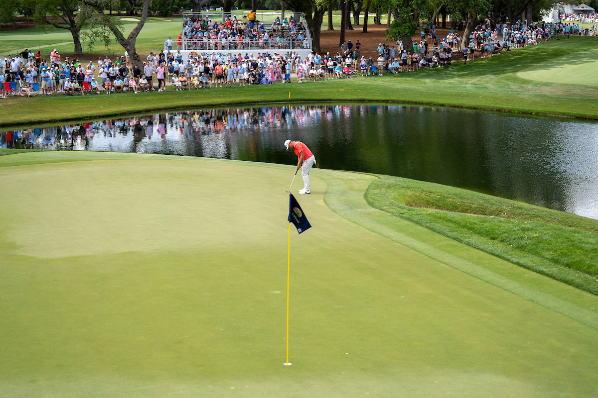 Golfer on putting green at 2024 PGA Tour Myrtle Beach Classic