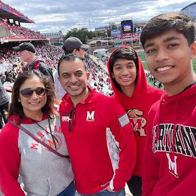 UFB Terps fan family at football game