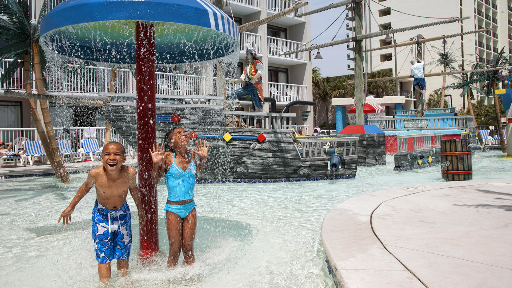 Kids playing in pool