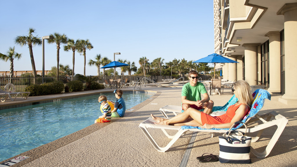 South Wind family at outdoor pool