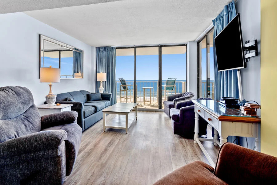 Condo Living Room with Ocean view