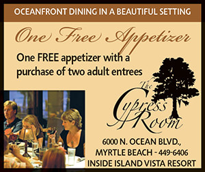 The Cypress Dining Room at Island Vista - One Free Appetizer