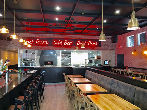 Interior with brick oven