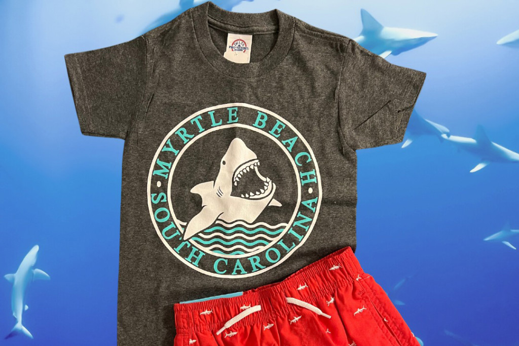 Myrtle Beach Tshirt and swimming shorts