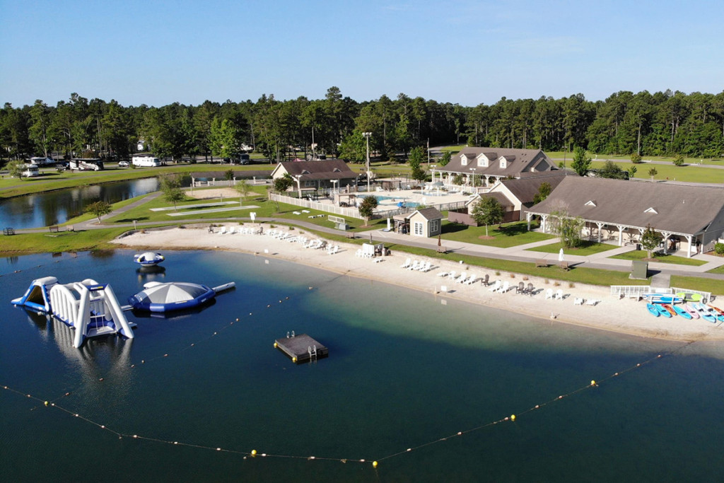 Lae aerial with water slide