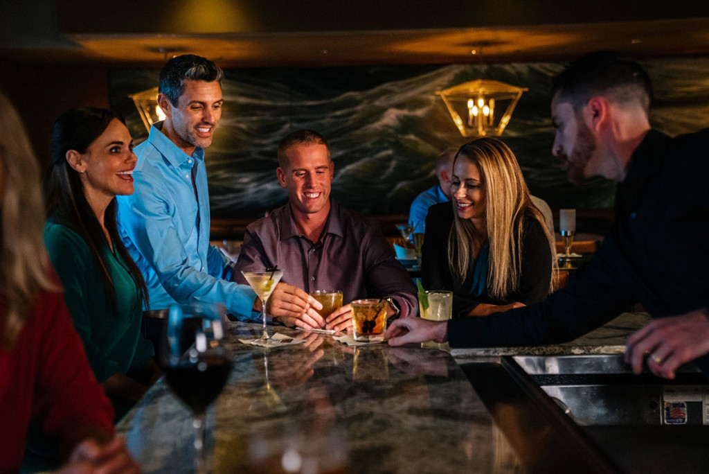 Ruth's Chris friends at the bar