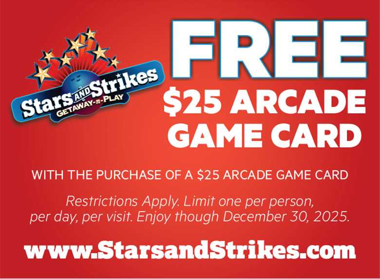 Stars and Strikes Family Entertainment Center - Free $25 Arcade Game Card Photo