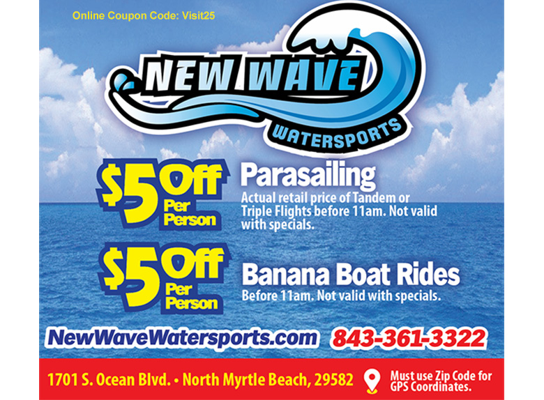 New Wave Watersports - $5 Off Parasailing & Banana Boat Rides Photo