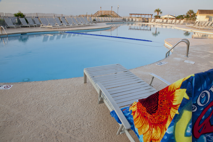 Myrtle Beach Resort pool with lounge chair
