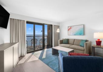 Compass Cove - Mariner Building - Oceanfront Deluxe Two Bedroom Condo - Living Room Photo