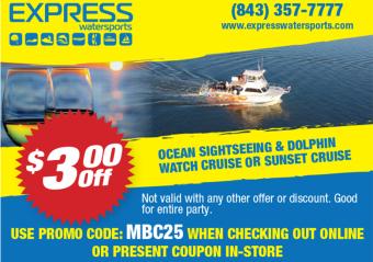Express Watersports - $3 Off Dolphin Watch, Sightseeing or Sunset Cruise Photo