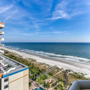 Dunes Village Resort view with beachfront