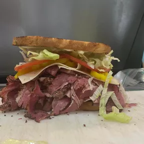 Kaminisky's Deli BIG pastrami sandwich