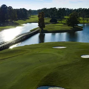 Sea Trail Willard Course hole #2 with green and water feature