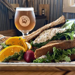 Sandwich and craft beer