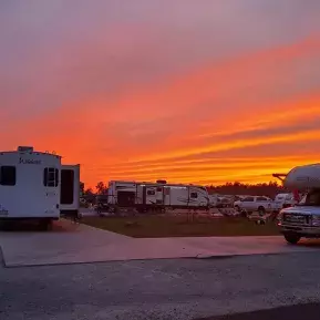 Campground sunset view