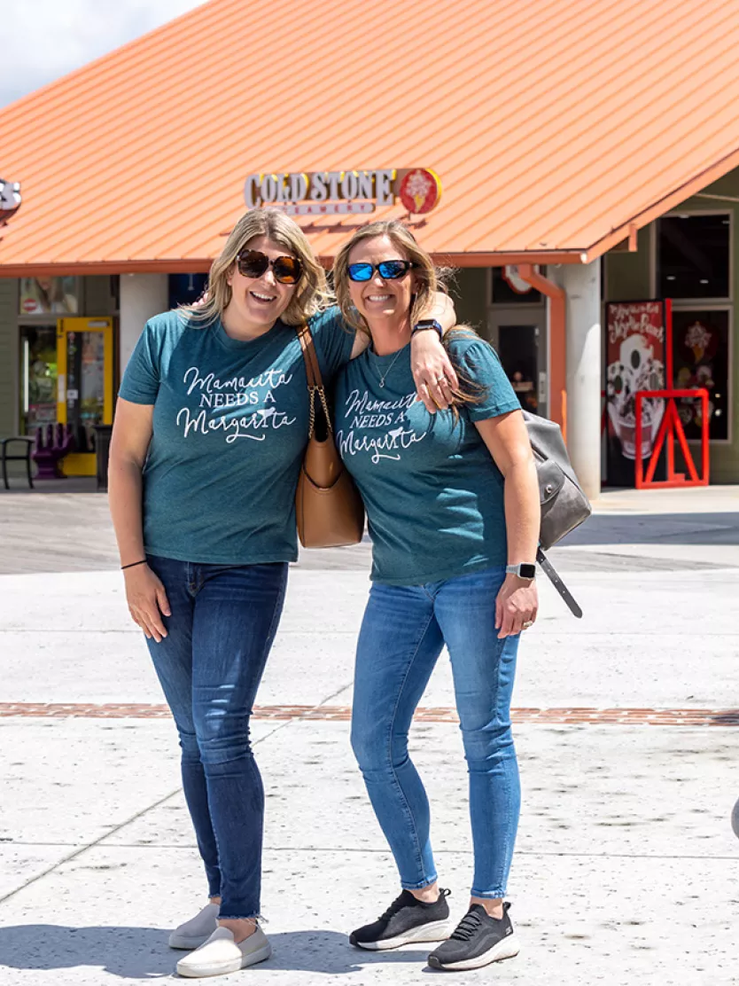 Jen and Shannon Myrtle Moms at Broadway at the Beach