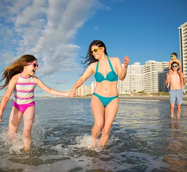 Family playing on Myrtle Beach