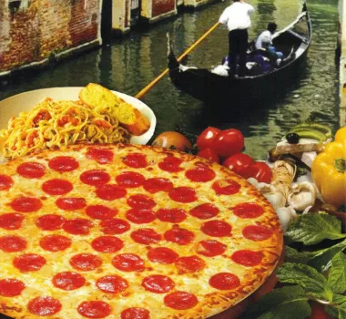 Pizza on display