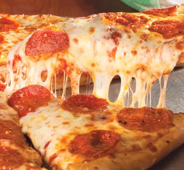 Pizza on display