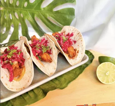 Tacos displayed on platter