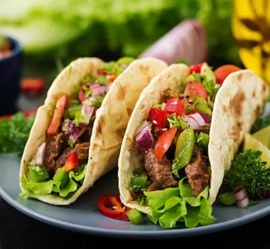 Tacos displayed on platter