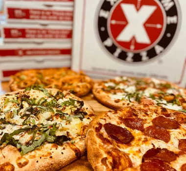 Pizza on display