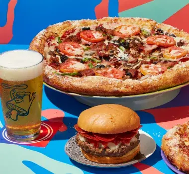 Pizza on display