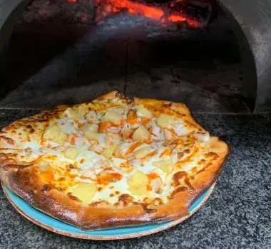 Pizza on display