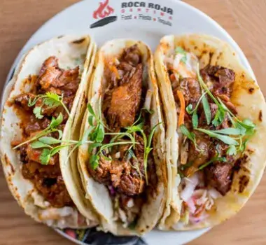 Tacos displayed on platter