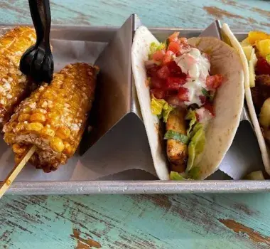 Tacos displayed on platter