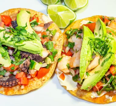 Tacos displayed on platter