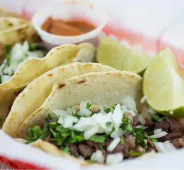 Tacos displayed on platter