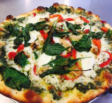 Pizza on display