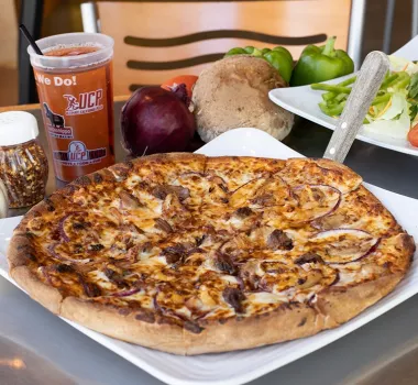 Pizza on display