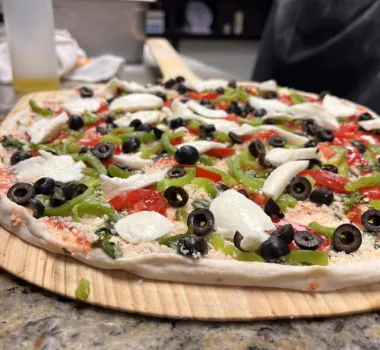 Pizza on display