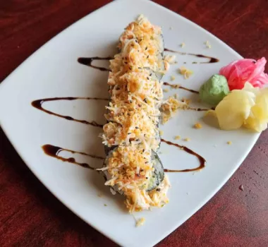Sushi plated and on display