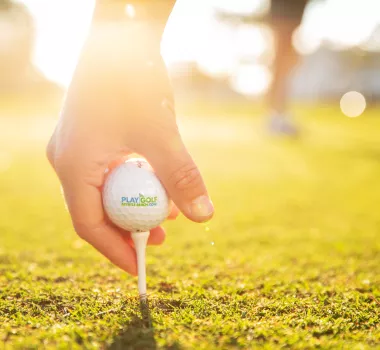 Play Golf Myrtle Beach golf ball on the tee
