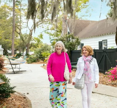 Friends shopping at Hammock Shops Village in Pawleys Island
