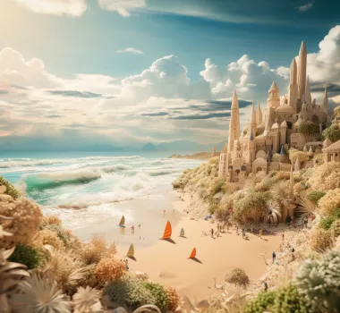AI generated beach shot of Myrtle Beach