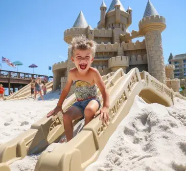 AI generated picture of kid on the beach