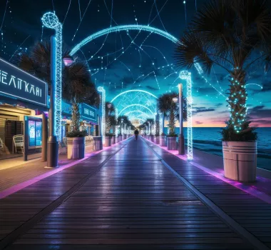 AI generated picture of the Myrtle Beach Boardwalk