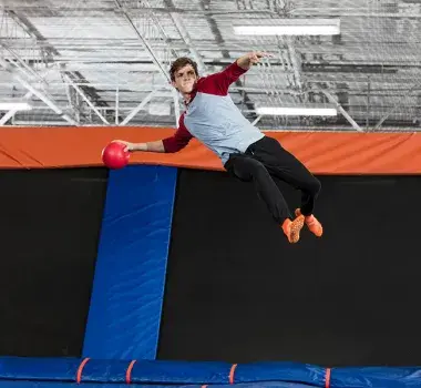 Sky Zone ball toss from the air
