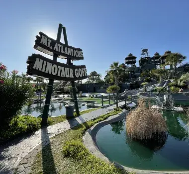Front sign at Mt Atlanticus mini golf