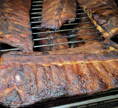 Drunken Jack's smoked ribs on the grill